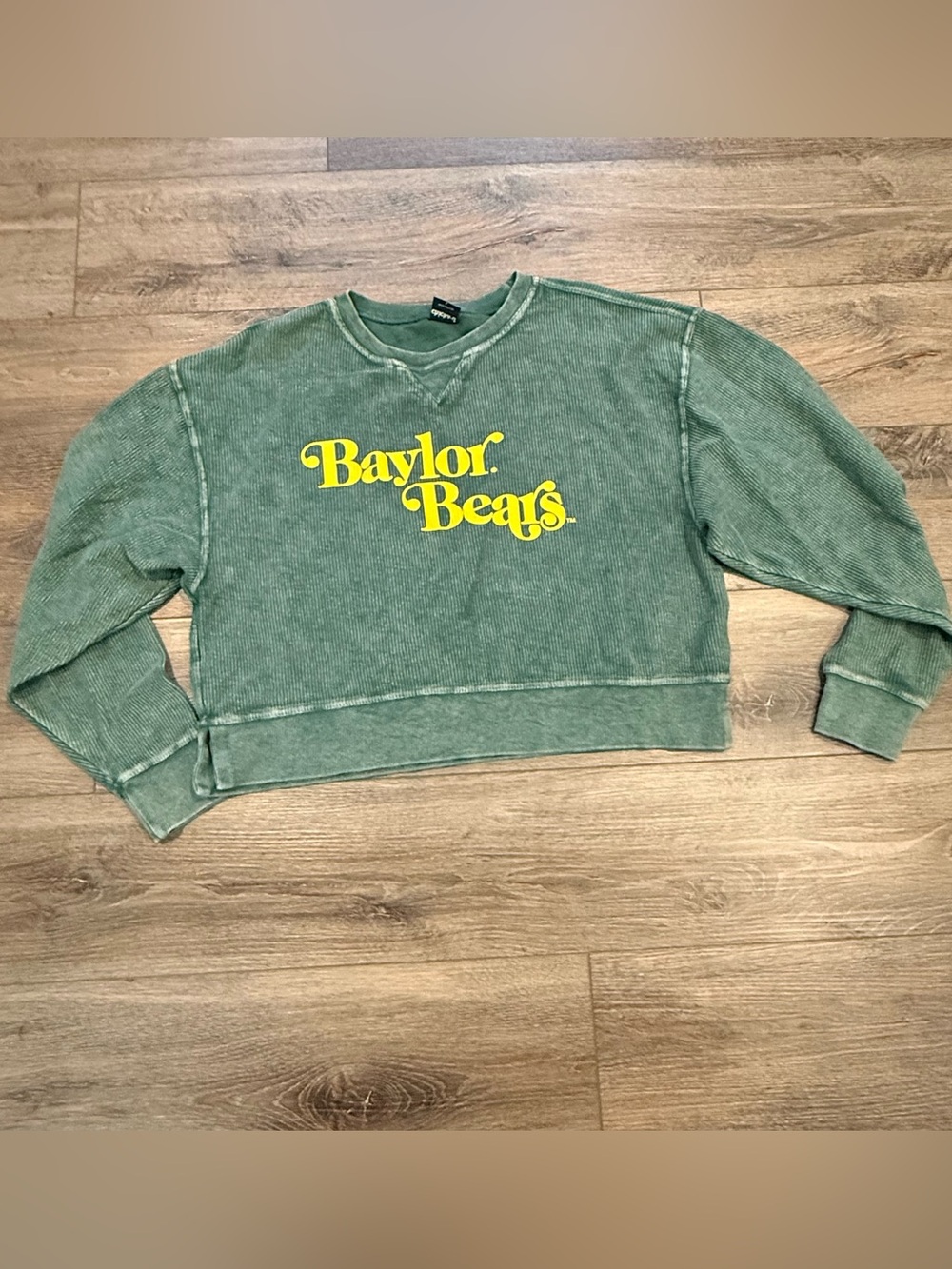 Chicka-d Baylor Bears Green Corded Crewneck Sweatshirt